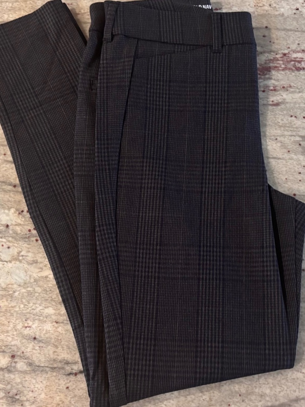 Old Navy Women’s High Rise Pixie Stretch Dress Pants - Plaid Gray Navy Size 6